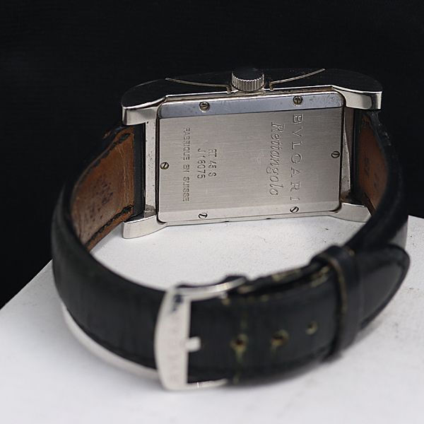 1円 稼動 良品 ブルガリ レッタンゴロ RT45S AT/自動巻 白文字盤 デイト メンズ腕時計 OGH 1291400 3SGTの画像4