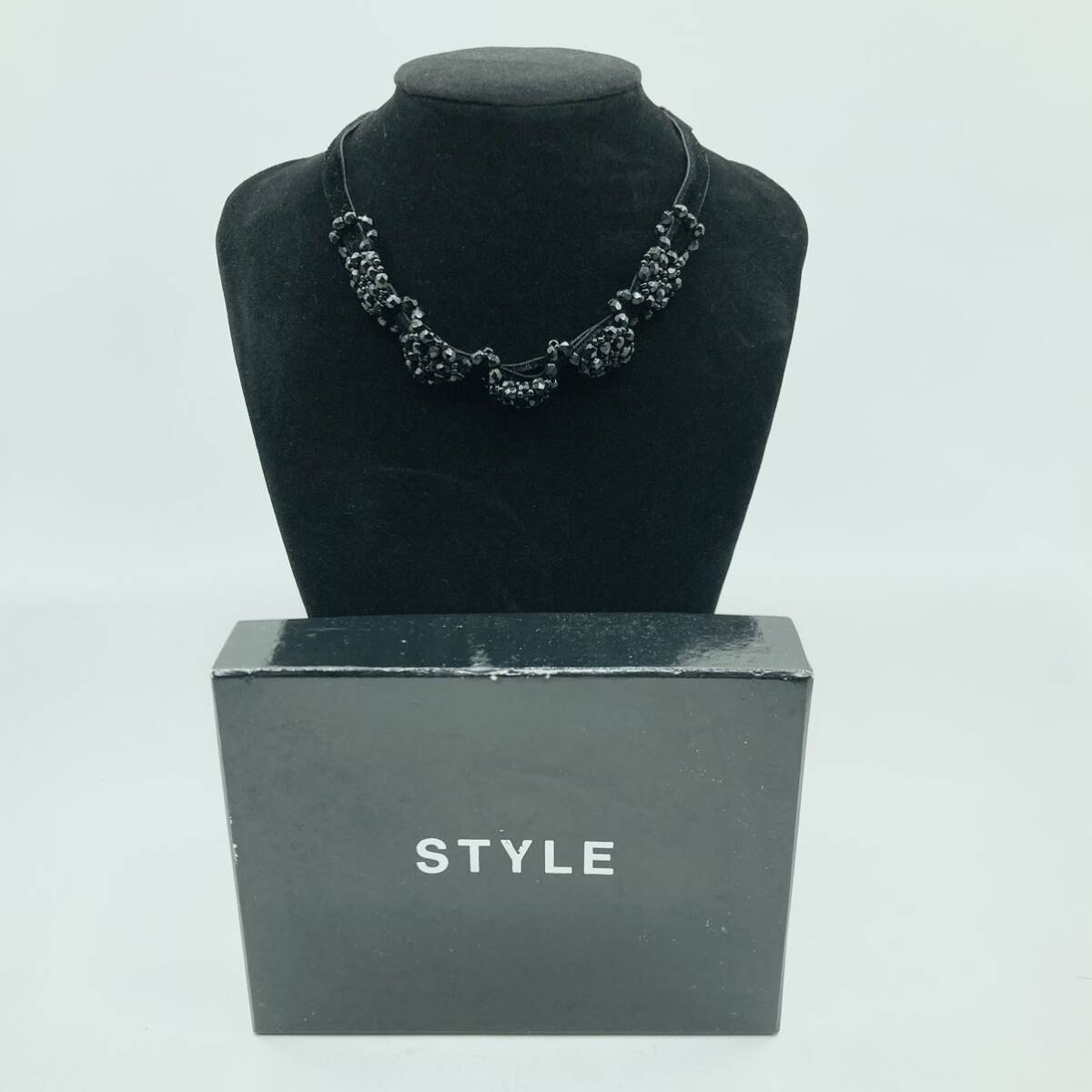 s0308607 STYLE スタイル ブラックオニキス チョーカー アクセサリー ネックレス 美品 中古品の画像1