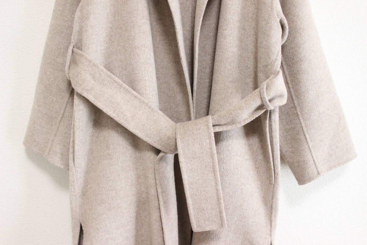 4756 прекрасный товар plagep Large . Hamilton выполненный в строгом стиле пальто длинное пальто свободная домашняя одежда пальто лента ремень бежевый 34 размер женский 