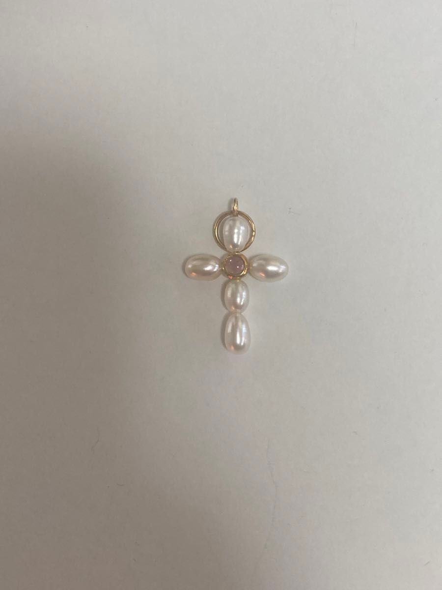 パール ペンダントトップ MIKIMOTO ネックレス　K18 18金 ジュエリーマキ　クロス　十字