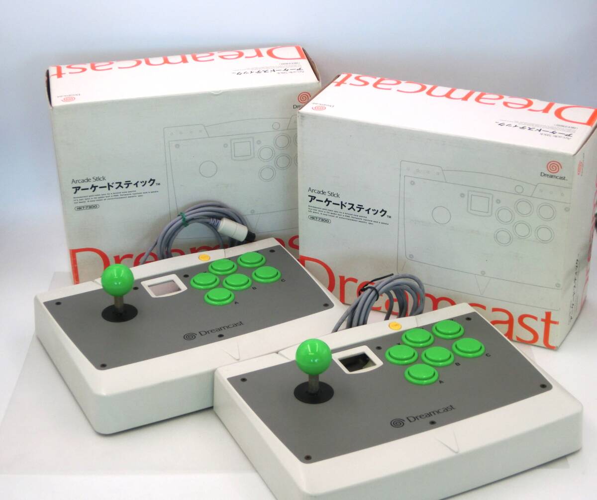 動作品 ドリームキャスト アーケードスティック HKT-7300 2台セット Dreamcast ドリキャス アーケードコントローラー SEGA 箱付 DC_画像1