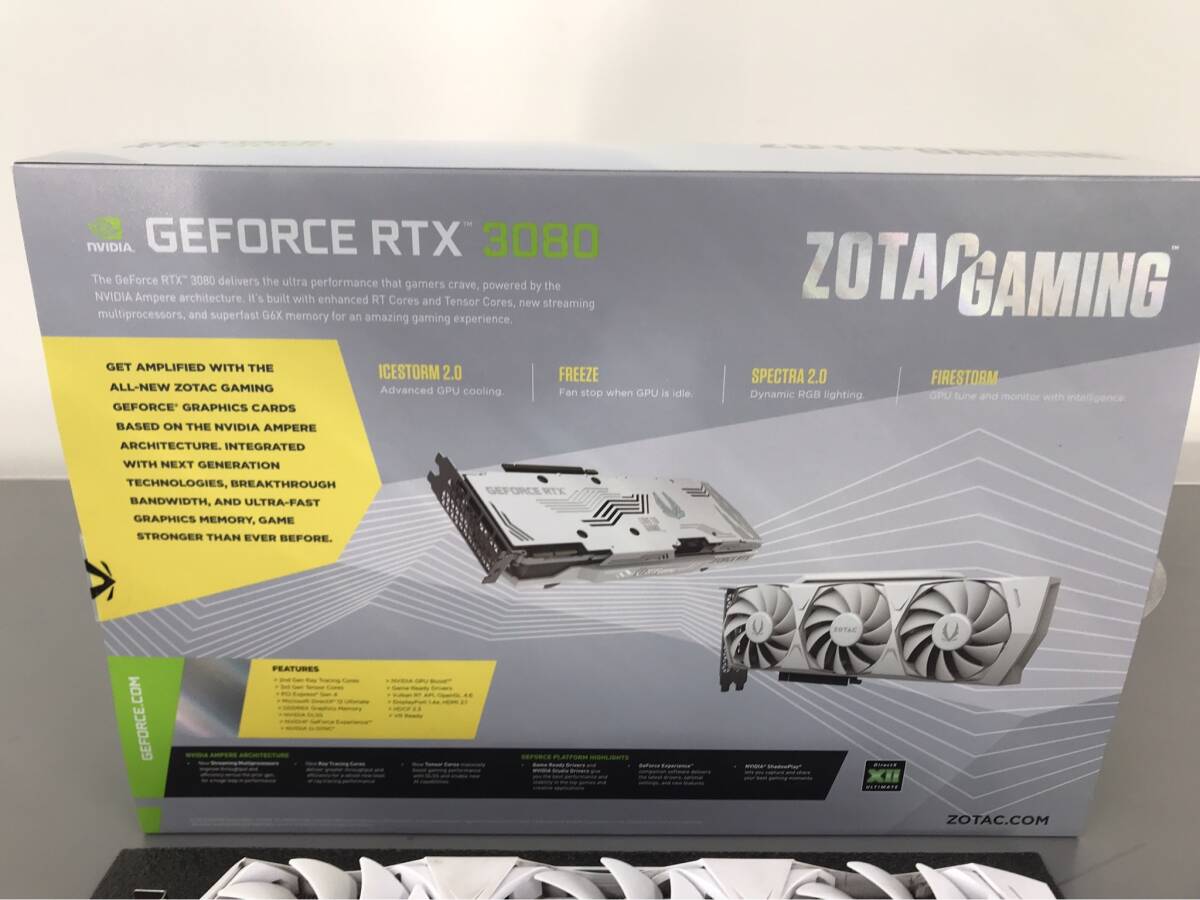 【希少の白】ZOTAC GeForce RTX 3080 Trinity OC White Edition 10GB NVIDIA グラボ グラフィックカード【動作確認済み】_画像3