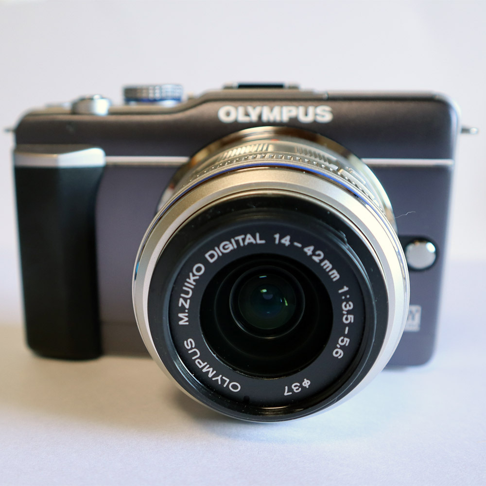 【美品】OLYMPUS PEN Lite E-PL1 パンケーキキット ブルーブラック 標準ズームレンズ付き_画像4