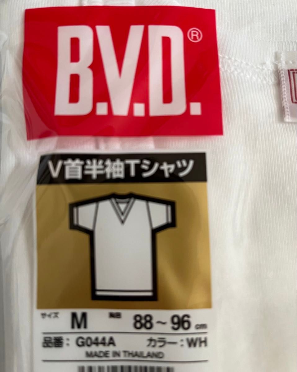 BVD GOLD 半袖　Vネック　Mサイズ　Tシャツ 綿100% インナー　アンダーウェア メンズ　新品　白　