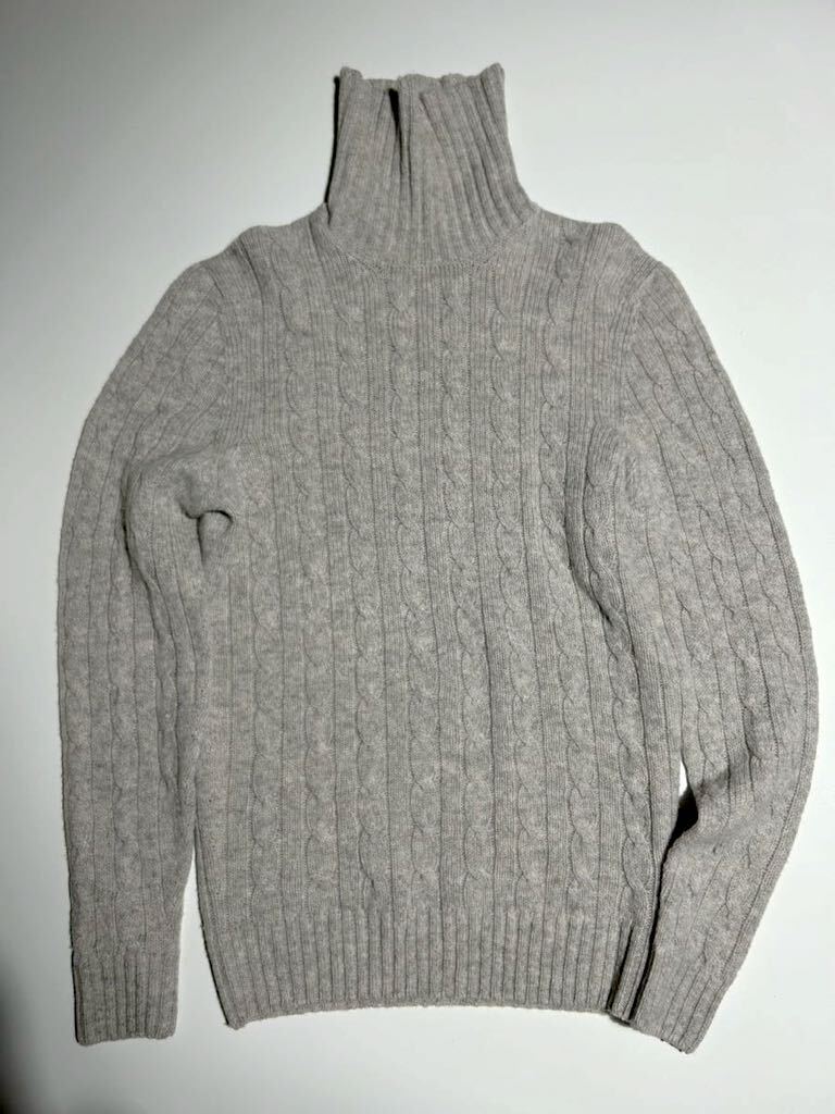 [ ultimate beautiful goods ] Italy made Drumohr/ dollar moa SUPER GEELONG Ram z wool high gauge cable braided ta-toru neck knitted 44 41,800 jpy BEAMS treatment 