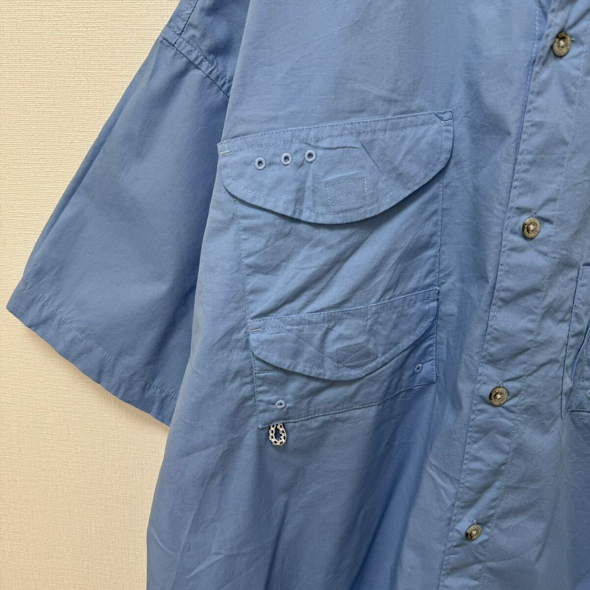 古着　半袖シャツ　ブルー　PFG フィッシングシャツ　コロンビア_画像6