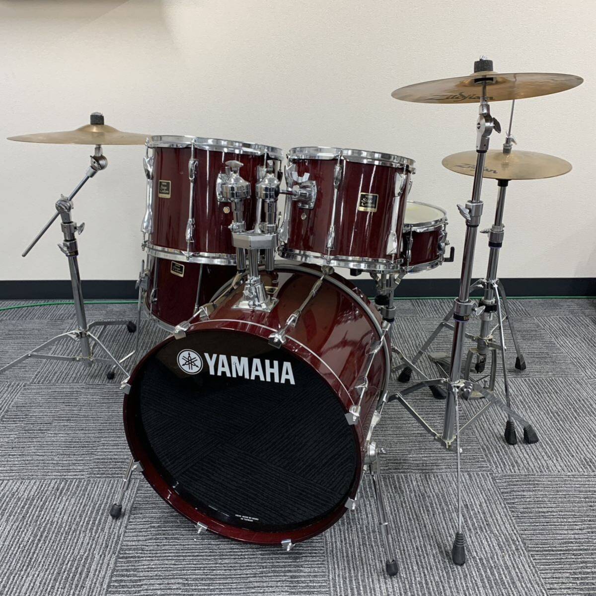 【直接引取り限定】 YAMAHA STAGE CUSTOM ドラムセット ヤマハ ステージカスタム zildjian ZBT drum シンバル ワインレッド Dr 1553-147の画像1