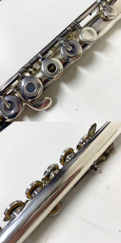 【R-1】 Muramatsu 型番不明 78032 フルート ムラマツ 金管楽器 色合い変化強め SILVER 記載あり 現状品 1564-45_画像3