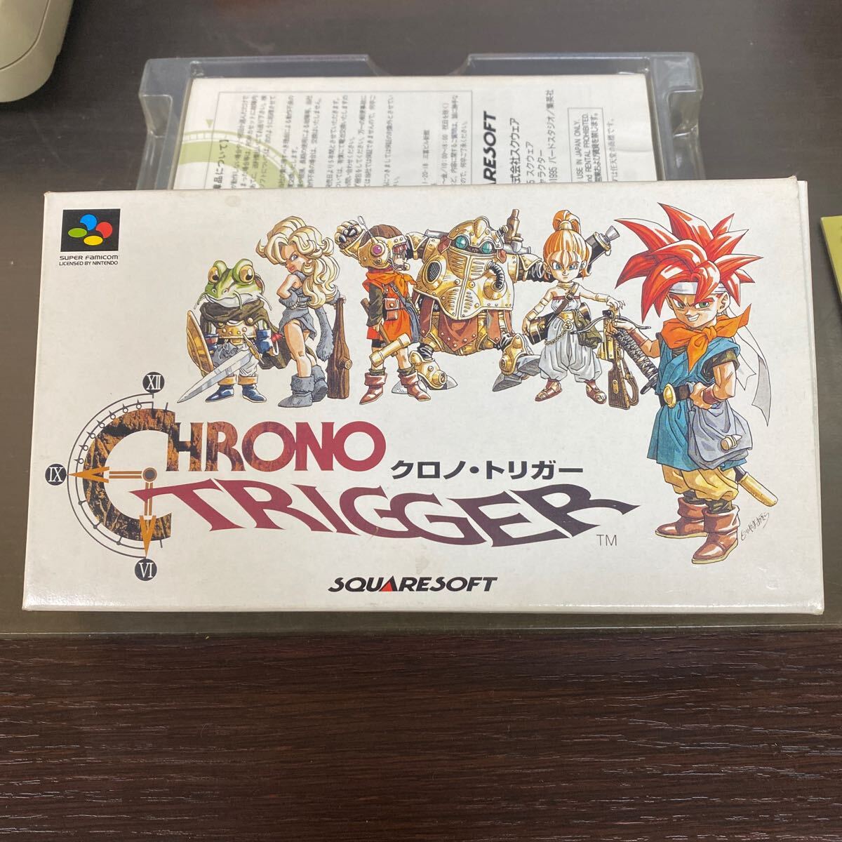 美品 動作品SFC スーパーファミコン 箱付き 説明書 カセット 任天堂 Nintendo ソフト レトロ クロノトリガー CHRONO TRIGGERの画像1