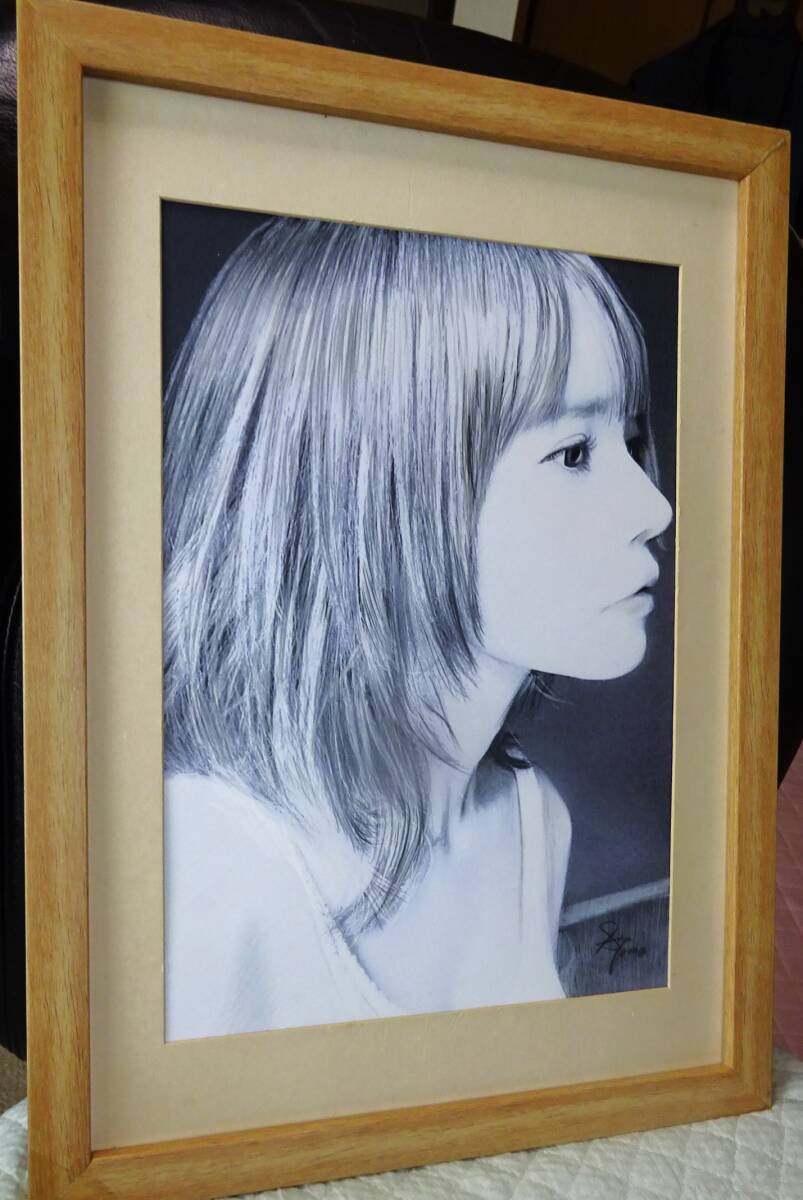 『作品3995』S.Tomo氏直筆色鉛筆画 超美品 美人画 新品額装の画像4