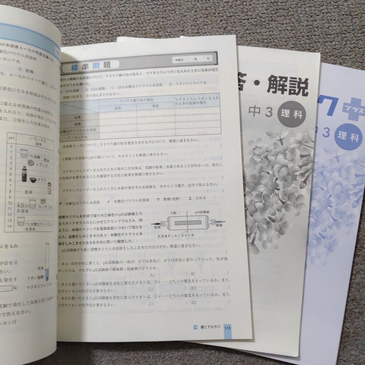 iワーク　中学生　中学校　中3　理科　参考書　教科書