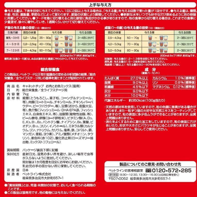 キャネットチップ お肉とお魚ミックス 7kg_画像2