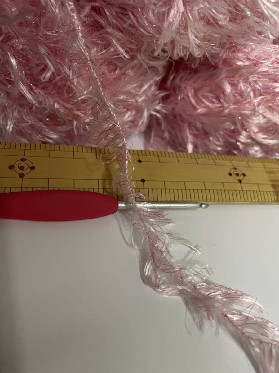 毛糸 ロングファー手染め ピンク 80グラムの画像2