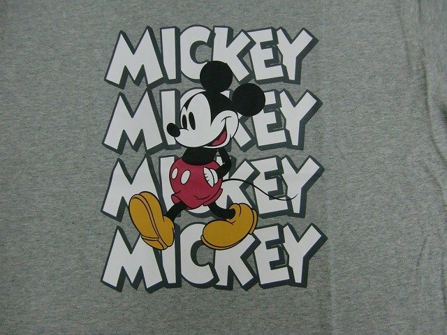 新品 大きいサイズ ミッキーマウス/MICKEY MOUSE 半袖Ｔシャツ灰4L メンズ レディース アメカジ ディズニー BIG ロゴＴ 激カワ メール便可_画像3