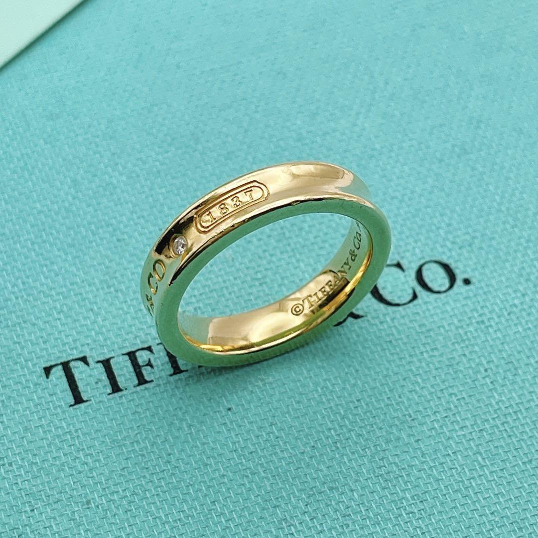 【極美品】Tiffany & Co. ナロー リング K18 ダイヤ 2Pの画像3