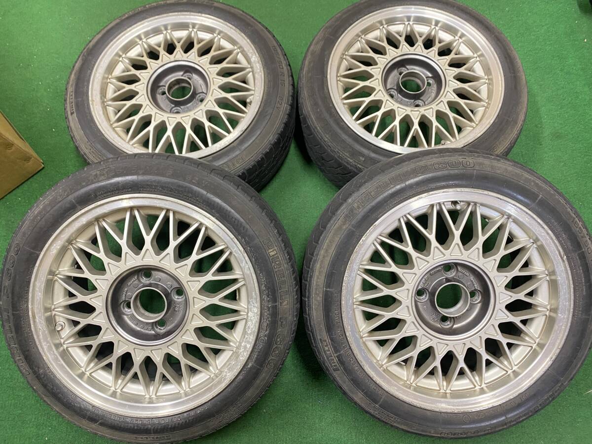 BBS アルミホイール4本 RJ359？・15インチ　PCD100-4H・359ET35 7J・キズ多数あります・希少ホイール・中古_画像1