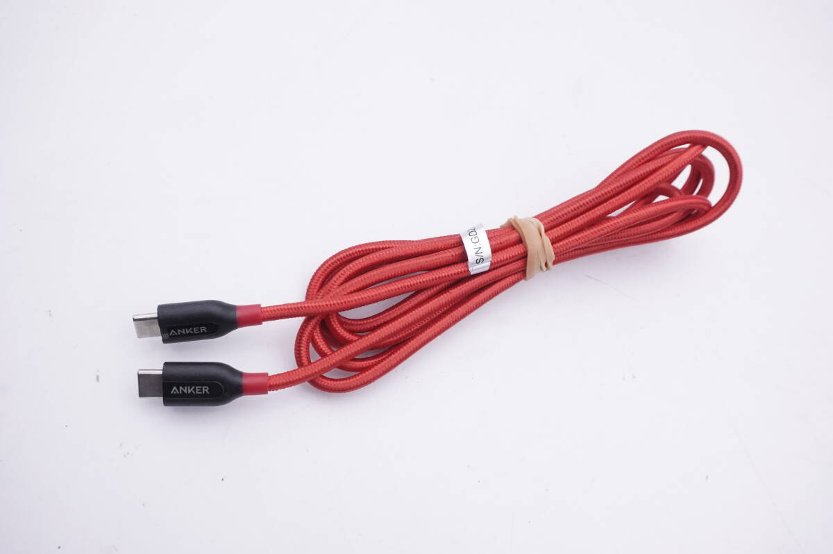 【在庫５あり】 Anker　USB-C & USB-C　TypeC ＆ Type-C　約1.8ｍ　赤 レッド ★　PowerLine+　?_画像1