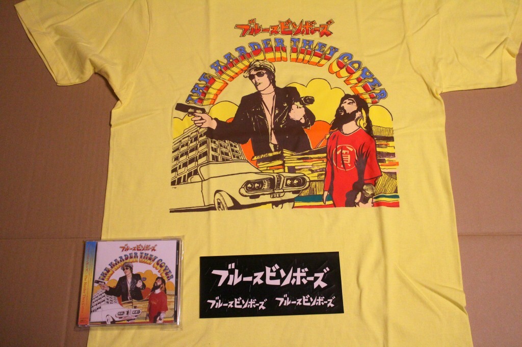 ブルースビンボーズ Tシャツ！CD、ステッカー付きＬサイズ 村八分 ハードコア レア 伊藤耕 裸のラリーズ PUNK THE FOOLS RCサクセイションの画像2