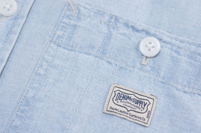 C570　即決　良品　ラルフローレン　DENIM&SUPPLY デニム＆サプライ　星条旗　シャンブレー シャツ　S　170 / 92A　長袖 _画像7