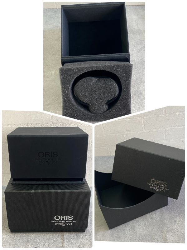 時計 空箱 ORIS/オリス ４ケース 腕時計 空箱 レザーウォッチケース BOX [Swiss Made Watches] 紙ケース入り化粧箱 黒 ボックス 自宅保管品_画像9