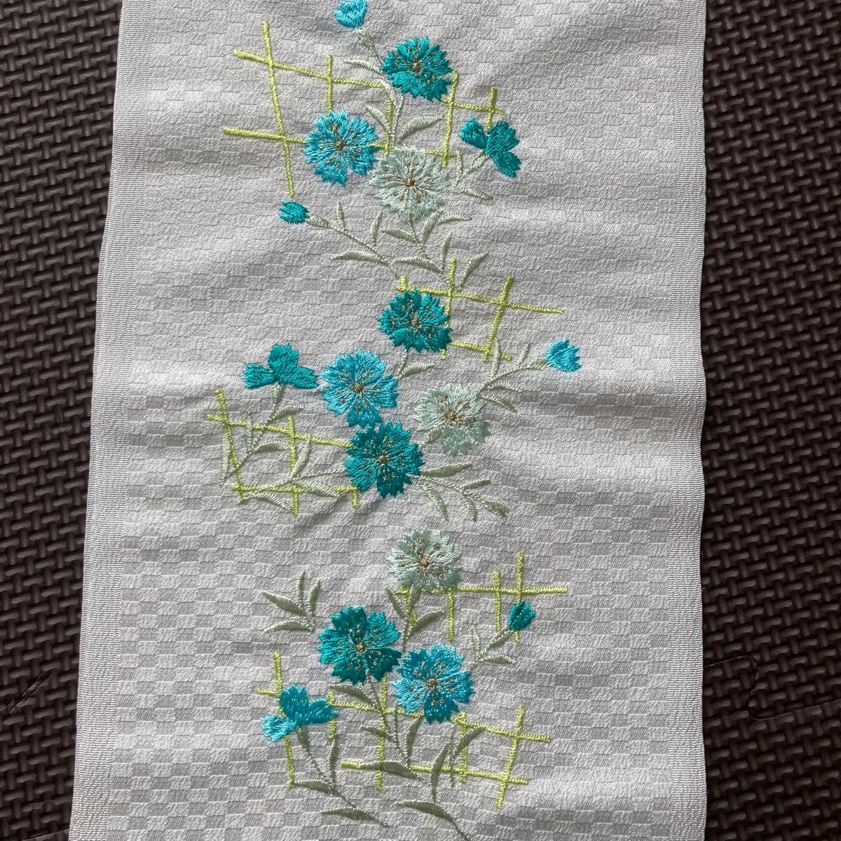 刺繍半衿＊ターコイズブルー