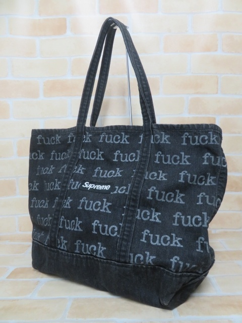 Supreme シュプリーム 13SS Fuck Denim Tote Bag ブラック 111379423