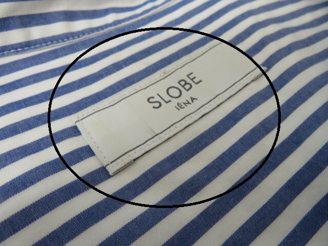 SLOBE IENA スローブイエナ パールボタンレギュラーシャツ 21050912302030 ホワイト×ブルー 111364041＃5_画像6