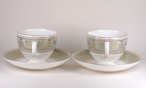 ウェッジウッド コロンビア セージグリーン ティー コーヒー 兼用 カップ&ソーサー リー 2客セット ペア WEDGWOOD イギリス WW-CLG-1_画像8