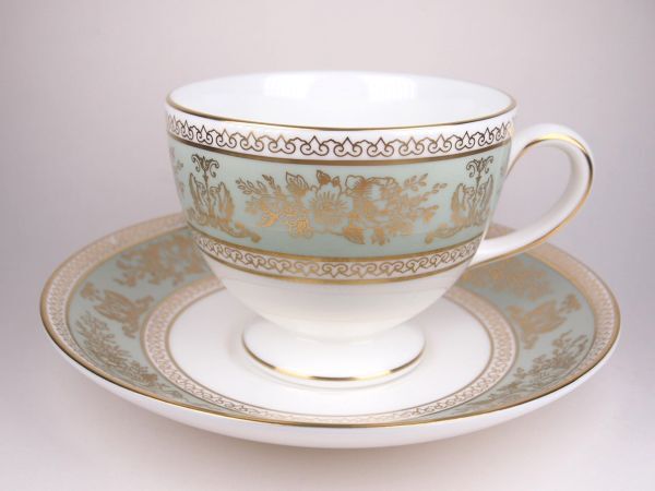 ウェッジウッド コロンビア セージグリーン ティー コーヒー 兼用 カップ&ソーサー リー WEDGWOOD イギリス WW-CLG-5_画像1