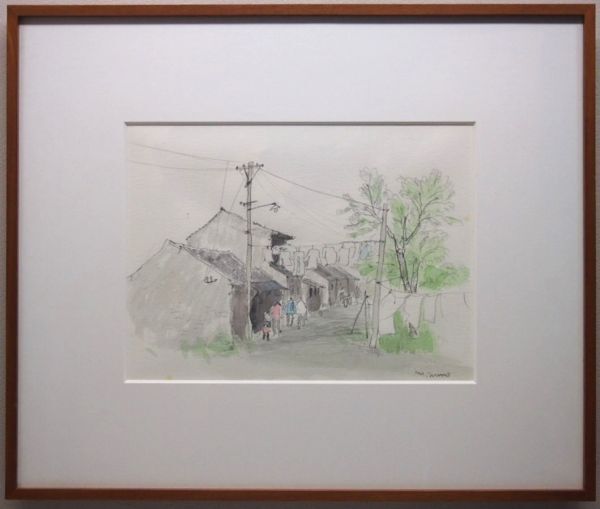 【真作保証】 安野光雅 風景 水彩画 約4号大 肉筆 1点もの 手描き 人気作家 外国風景 東アジア 絵本作家 文化功労者 島根県出身 希少 WT-18_画像1