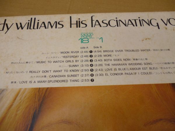 LP　レコード　ANDY　WILLIAMS　His fascinating　voice　本152　　　　送料無料 管ta　　24MAR_画像6