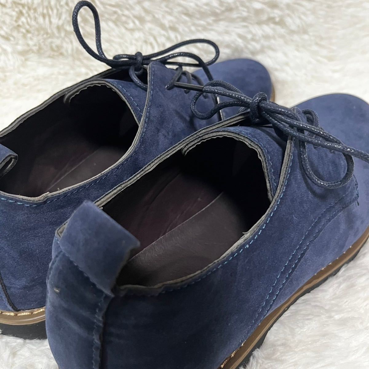 *26.5cm* мужской замша обувь оскфорд темно-синий [431]U310