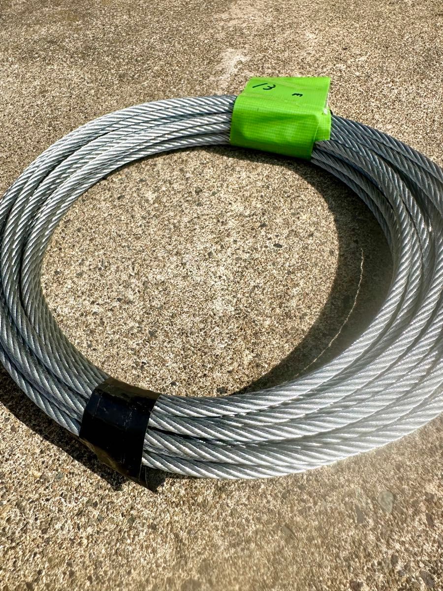 【13m】メッキワイヤーロープ　5ミリ　未使用品 ロープ