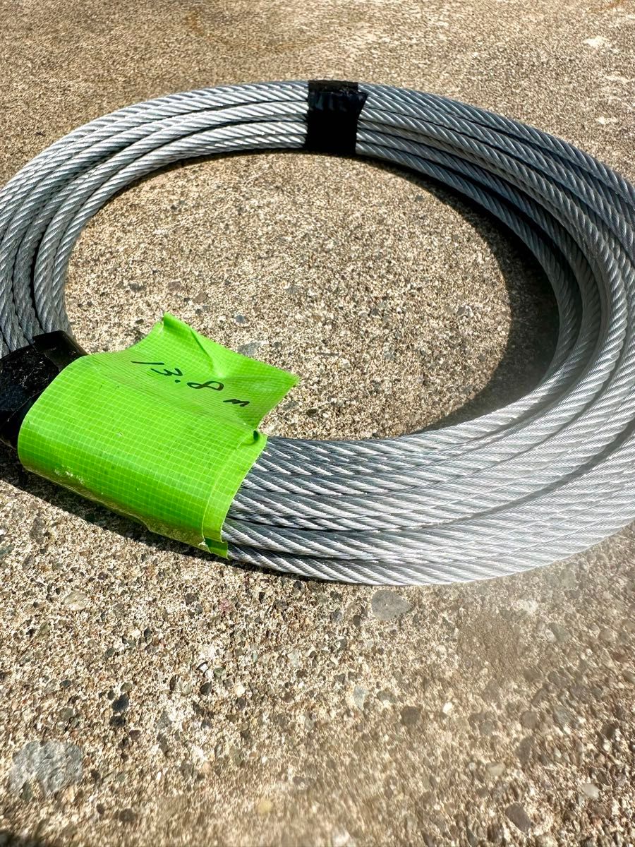 【13.8m】メッキワイヤーロープ　5ミリ　未使用品 ロープ