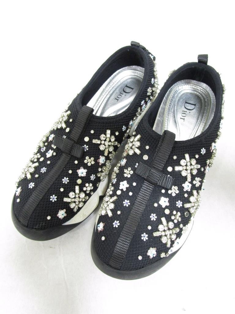 【送料込】 Dior クリスチャンディオール ウエアー 靴 ブラック 黒 DIOR FUSIONスニーカー スリッポン KCK105BRVS900 size35 22.0cm/958067_画像2