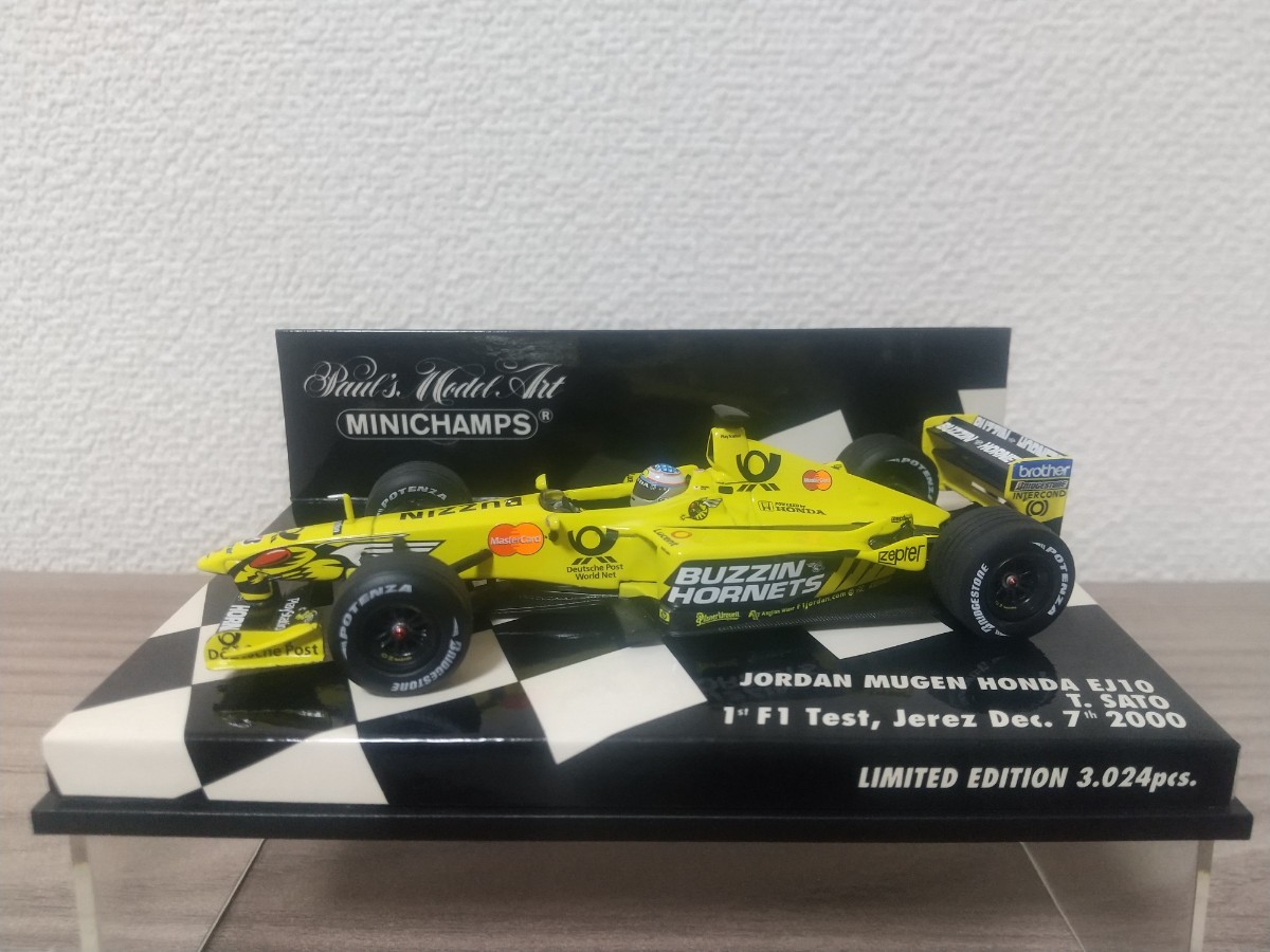 ミニチャンプス 1/43 ジョーダン・無限ホンダ EJ10 佐藤琢磨 2000 ヘレス F1 初テスト_画像1