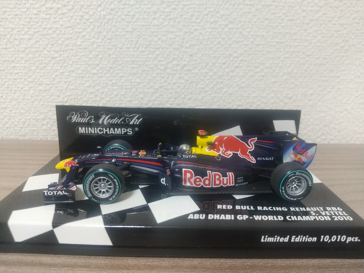 ミニチャンプス 1/43 レッドブル・ルノー RB6 S・ベッテル 2010 アブダビGP ワールドチャンピオン_画像1