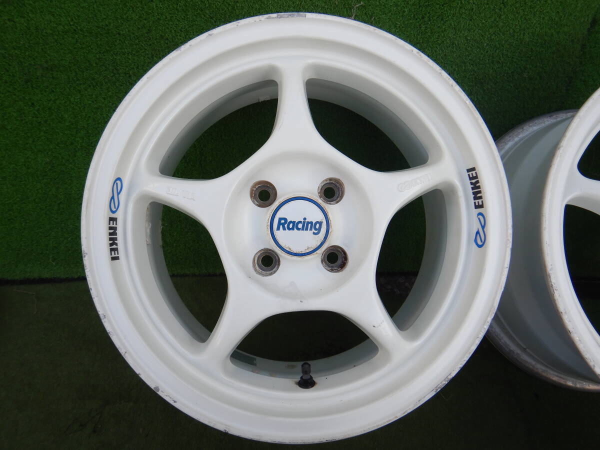 ★ENKEI Racing★15×7JJ OFF:+45 PCD100-4H ハブ径；73mm 傷、汚れ、錆、塗装がれ等あり 4本 MADE IN JAPANの画像5