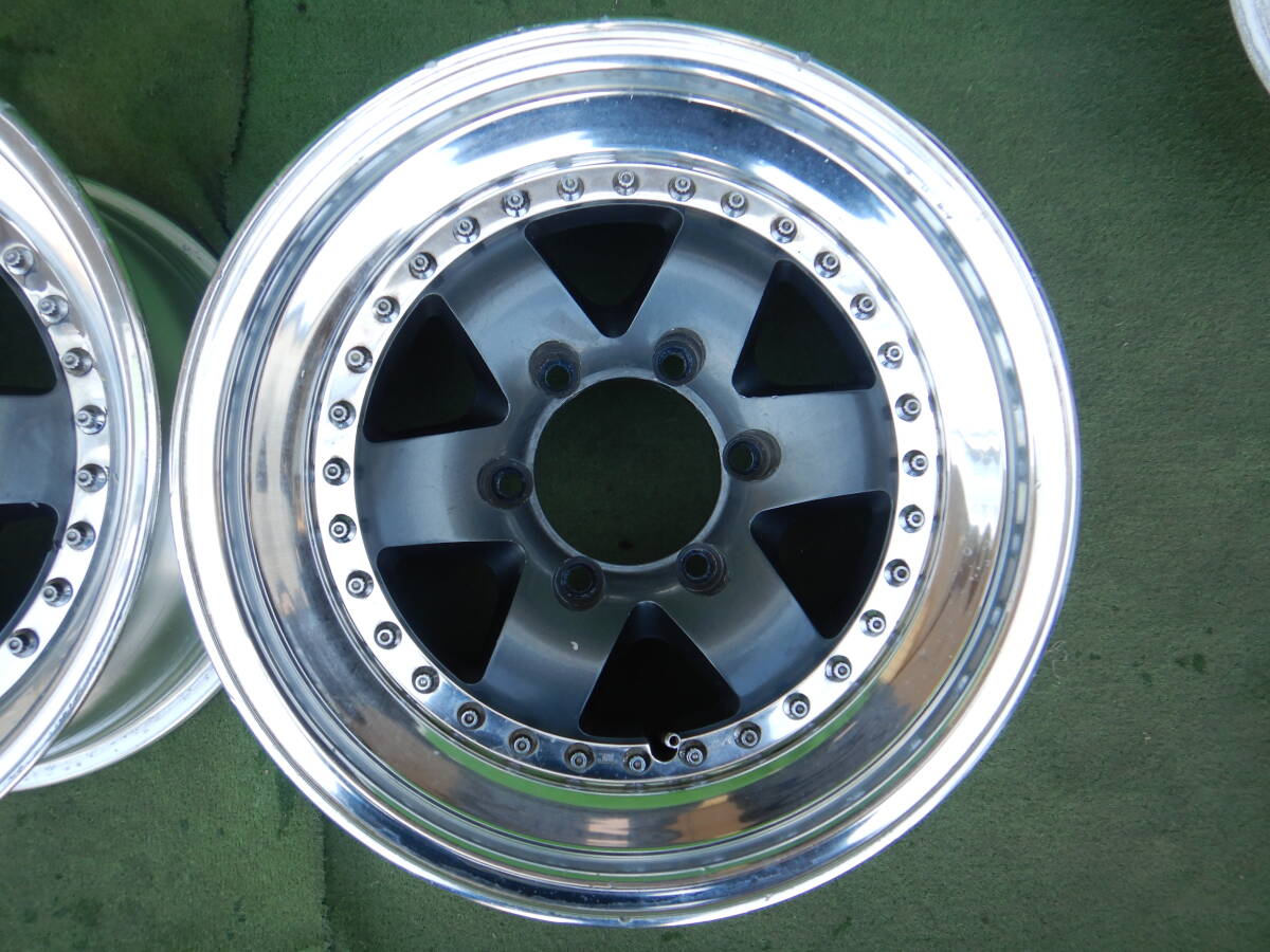 ★AMP VERIO 3ピース★16×8JJ OFF:+6 PCD139.7-6H ハブ径；112mm 傷、汚れ、錆、塗装がれ等あり 2本 MADE IN JAPAN_画像3