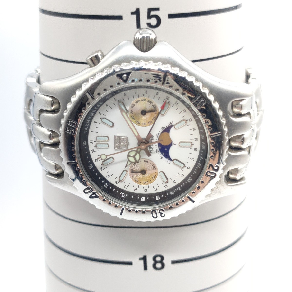 ELGIN メンズ 腕時計 時計 エルジン FK-1017E ムーンフェイズ クオーツ クォーツ QUARTZ 3針 トリプル カレンダー USA ステンレス SCH 65_画像6