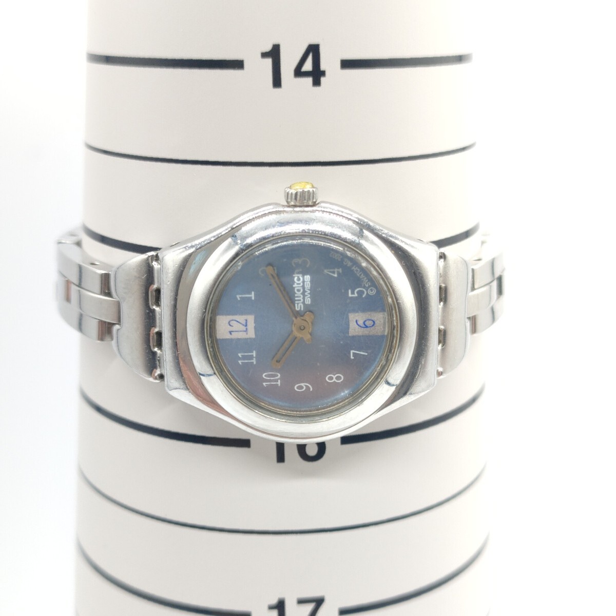 Swatch IRONY レディース 腕時計 時計 スウォッチ アイロニー AG 2002 SWISS クォーツ クオーツ QUARTZ 2針 アナログ 青文字盤 SCH 79_画像6