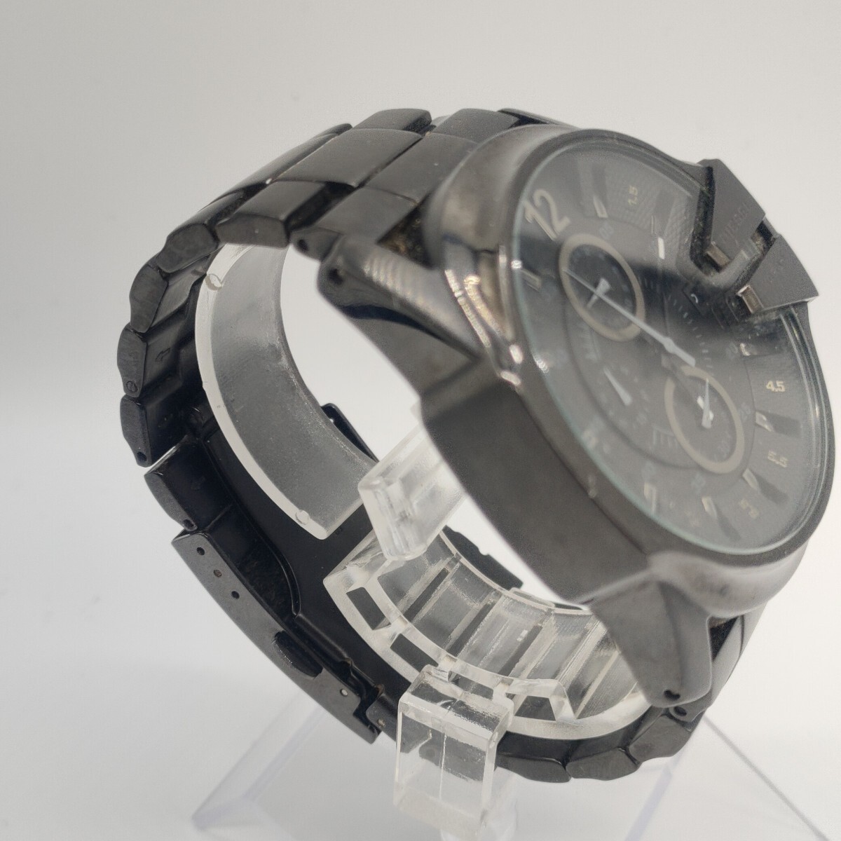 91 DIESEL メンズ 腕時計 時計 ディーゼル DZ-4180 クオーツ QUARTZ クロノグラフ 黒文字盤 3針 アナログ 10BAR ONLY THE BRAVE SCHの画像4