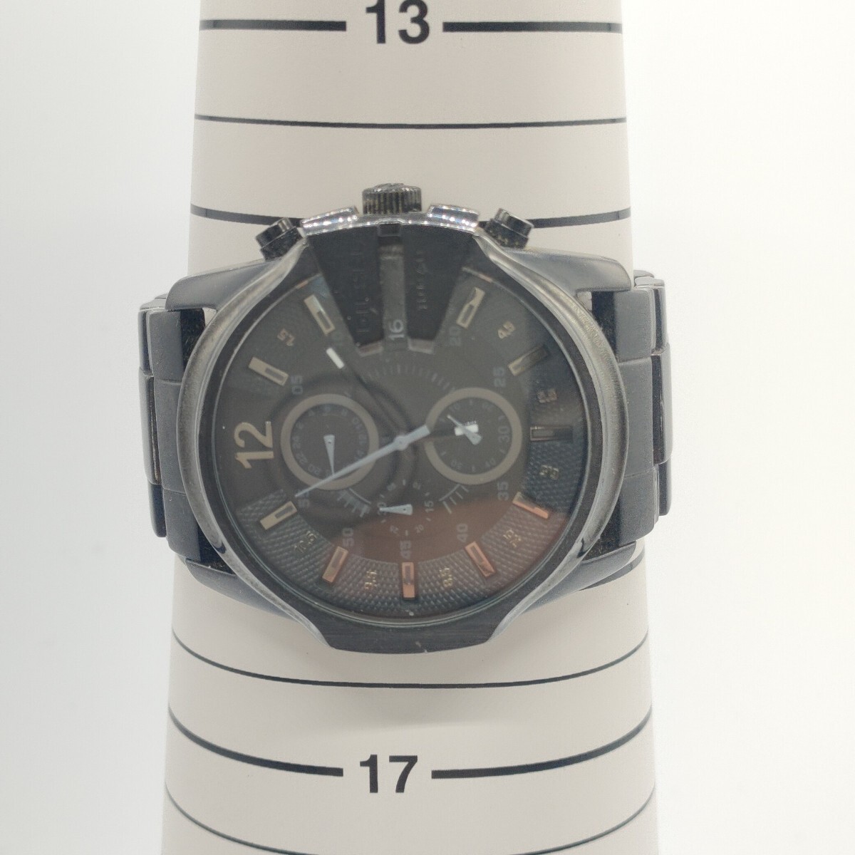 91 DIESEL メンズ 腕時計 時計 ディーゼル DZ-4180 クオーツ QUARTZ クロノグラフ 黒文字盤 3針 アナログ 10BAR ONLY THE BRAVE SCHの画像6