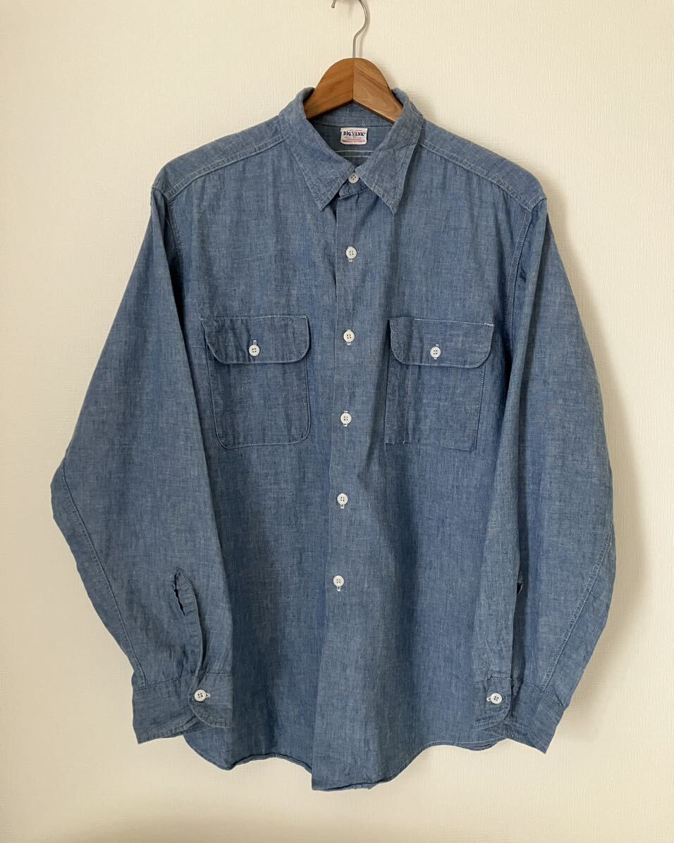 【袋ポケット】50s BIG YANK マチ付き シャンブレーシャツ ヴィンテージ ビッグヤンク LEVIS 501XX BIGE 66前期 506 507 557 デニム 60s40s_画像2