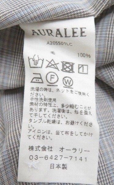 8T0295/AURALEE SUPER LIGHT WOOL CHECK SHIRTS A20SS01LC オーラリー チェックシャツ_画像6