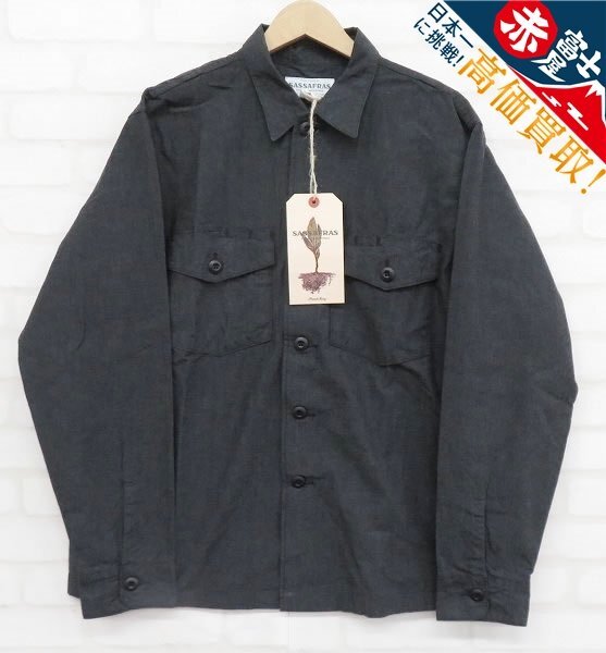 8T0712/未使用品 SASSAFRAS Gardeners Half 6oz Chambray SF-221955 ササフラス ガーデナーズハーフ シャツ_画像1