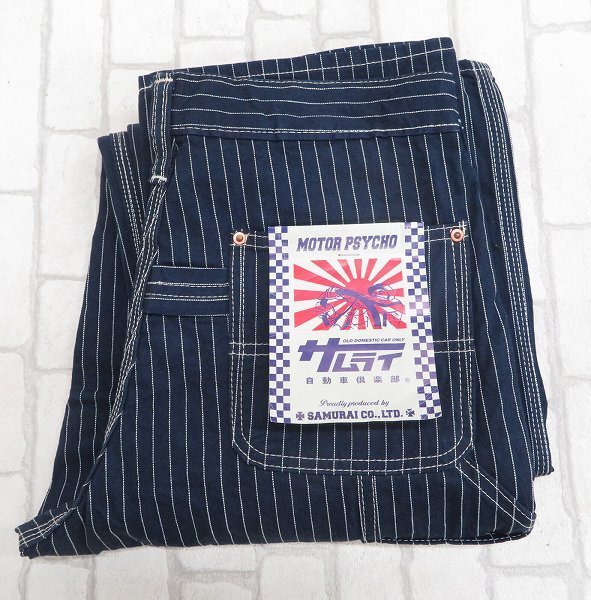 3P6189/ unused goods SAMURAI JEANSwobashu stripe double knee painter's pants SM310WX-ST15 Samurai jeans 