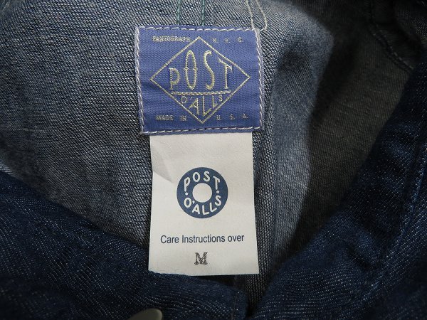 8T0261/POST O’ALLS デニムシャツジャケット USA製 ポストオーバーオールズ カバーオール_画像4