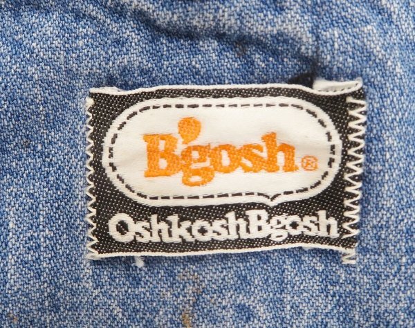 3P6077/OSHKOSH B'GOSH デニムオーバーオール オレンジタグ オシュコシュビーゴシュ ビンテージの画像3