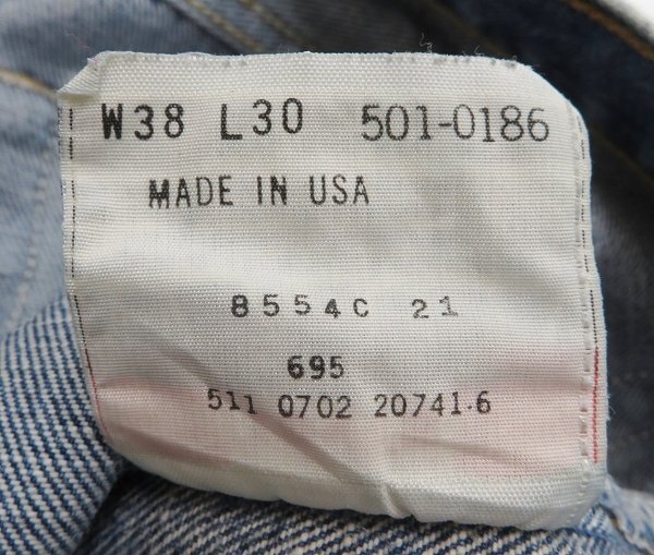 3P6086/Levi\'s 501-0186 regular Denim USA made Levi's American made 
